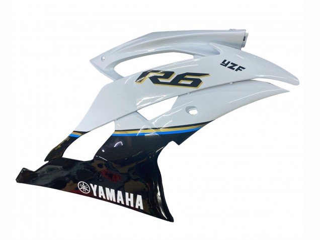 2008-2016 Yamaha YZF 600 R6 Motorcycle Fairing - White Blue Glossy Black Australia for Sale