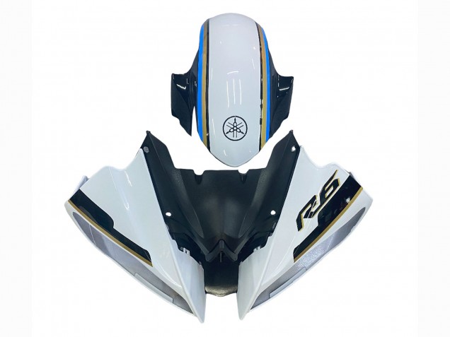2008-2016 Yamaha YZF 600 R6 Motorcycle Fairing - White Blue Glossy Black Australia for Sale