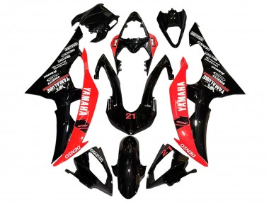 2008-2016 Yamaha YZF 600 R6 Motorcycle Fairings - Red Glossy Black DENSO Yamalube 21 Australia for Sale