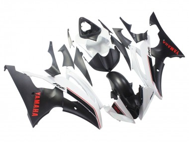 2008-2016 Yamaha YZF 600 R6 Motorcycle Fairings - White Matte Black Red Decals Australia for Sale