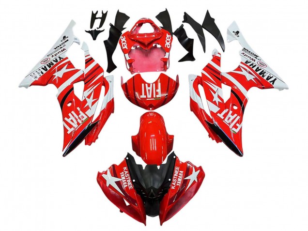 2008-2016 Yamaha YZF 600 R6 Motorcycle Fairings - White Red Black Fiat Acer Australia for Sale