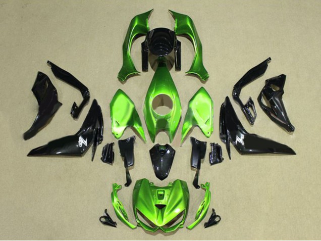 2014-2019 Kawasaki Z1000 Motorcycle Fairings - Green Glossy Black Australia for Sale