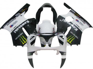 2000-2001 Kawasaki ZX12R Motorcycle Fairings - White Black Yellow Elf Monster Australia for Sale