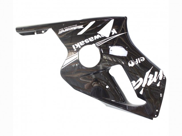 2000-2001 Kawasaki ZX12R Motorcycle Fairings - Glossy Black White Elf Snow Australia for Sale