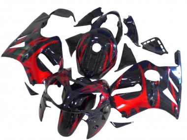 2000-2001 Kawasaki ZX12R Motorcycle Fairings - Glossy Black Red Australia for Sale