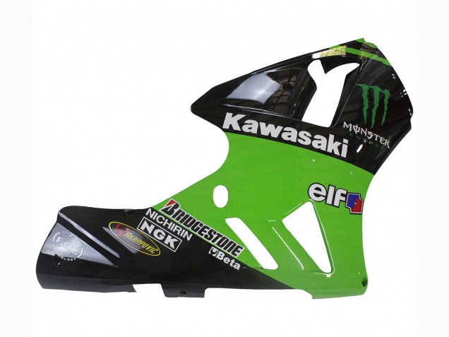 2002-2006 Kawasaki ZX12R Motorcycle Fairing - Green Glossy Black Elf Touch4 Monster Australia for Sale