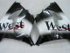 2000-2001 Kawasaki ZX9R Motorcycle Fairings - Glossy Black White West Australia for Sale