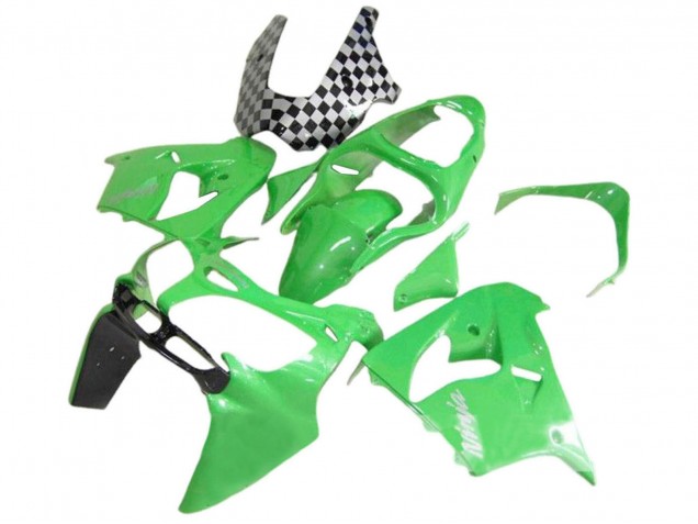 2000-2001 Kawasaki ZX9R Motorcycle Fairings - Green Black White Ninja Australia for Sale