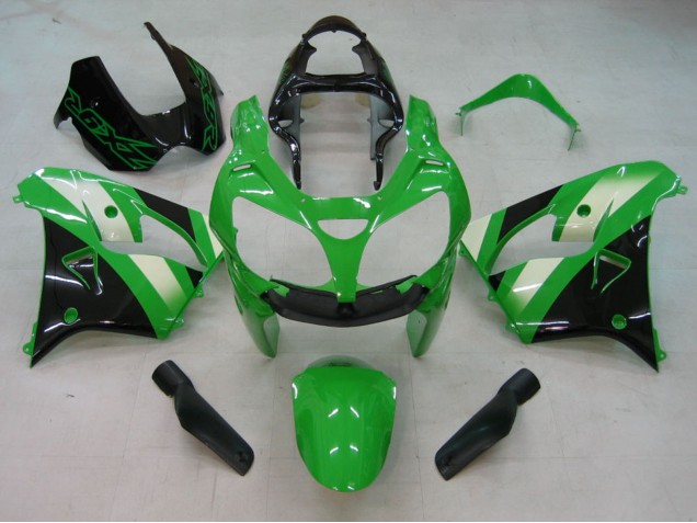 2000-2001 Kawasaki ZX9R Motorcycle Fairings - Green Silver Black Australia for Sale