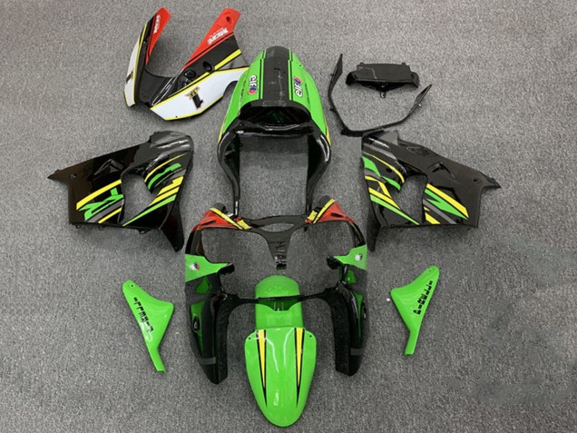 2000-2001 Kawasaki ZX9R Motorcycle Fairings - Green Orange Black Australia for Sale