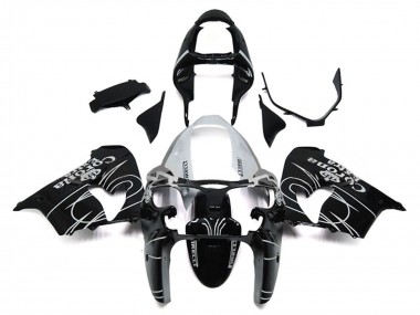 2000-2001 Kawasaki ZX9R Motorcycle Fairings - Glossy Black White Corona Extra Australia for Sale