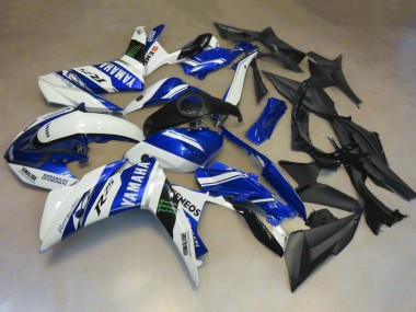 2015-2018 Yamaha YZF R3/R25 Motorcycle Fairings - White Blue Yamalube ENEOS Monster Australia for Sale
