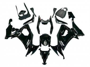2008-2010 Kawasaki ZX10R Motorcycle Fairings - Glossy Black White Decal Australia for Sale