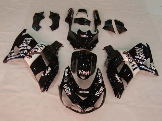 2006-2011 Kawasaki ZX14R ZZR1400 Motorcycle Fairings - Glossy Black White West Australia for Sale