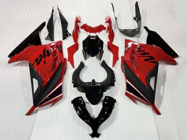 2013-2024 Kawasaki EX300 Motorcycle Fairings - Red Black White Stripe Australia for Sale