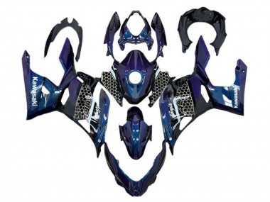 2018-2024 Kawasaki Ninja 400 Motorcycle Fairings - Blue White Honeycomb Australia for Sale