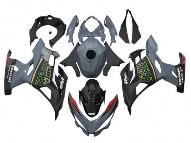 2018-2024 Kawasaki Ninja 400 Motorcycle Fairings - Grey Black Red Honeycomb Australia for Sale
