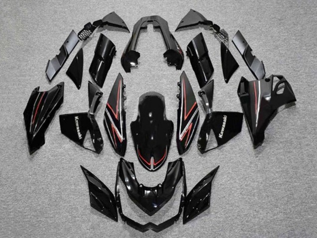 2010-2013 Kawasaki Z1000 Motorcycle Fairings - Glossy Black Red Stripe Australia for Sale