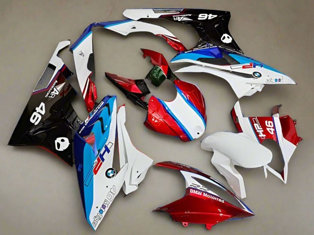 2019-2022 BMW S1000RR Motorcycle Fairings - White Red Blue HP Australia for Sale