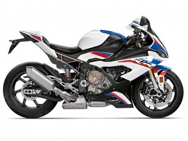 2019-2022 BMW S1000RR Motorcycle Fairings - White Blue Red Stripe Australia for Sale