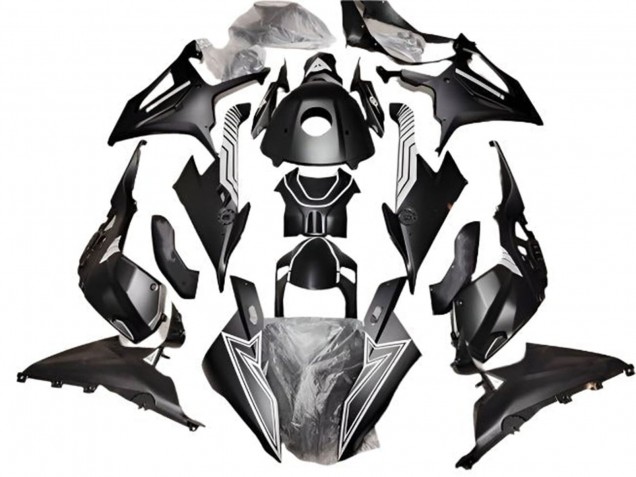 2019-2022 BMW S1000RR Motorcycle Fairings - Matte Black White Lines Australia for Sale