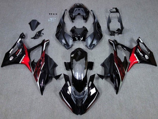 2019-2022 BMW S1000RR Motorcycle Fairings - Black Dark Red Red Australia for Sale