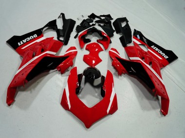 2020-2021 Ducati Panigale V4 V4S Motorcycle Fairings - Red White Glossy Black Stripe Australia for Sale
