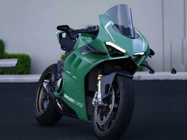 2020-2021 Ducati Panigale V4 V4S Motorcycle Fairings - Matte Green White Australia for Sale