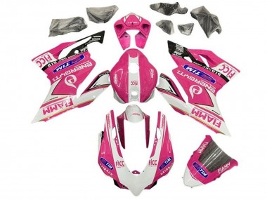 2011-2014 Ducati Panigale 899/1199 Motorcycle Fairings - Pink White Glossy Black Fiamm Australia for Sale