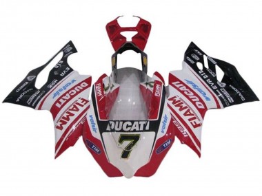 2011-2014 Ducati Panigale 1199 Motorcycle Fairings - White Red Glossy Black Fiamm Tim 7 Australia for Sale