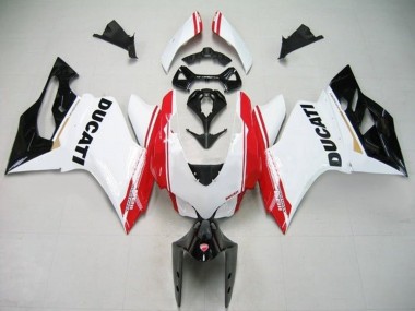 2011-2014 Ducati Panigale 1199 Motorcycle Fairings - White Red Glossy Black Stripe Australia for Sale