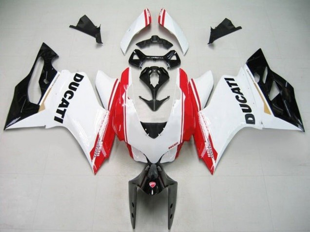 2011-2014 Ducati Panigale 1199 Motorcycle Fairings - White Red Glossy Black Stripe Australia for Sale