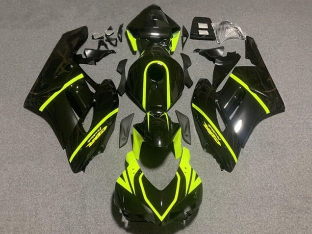 2004-2005 Honda CBR1000RR Motorcycle Fairings - Glossy Black High Viz Yellow Stripe Australia for Sale