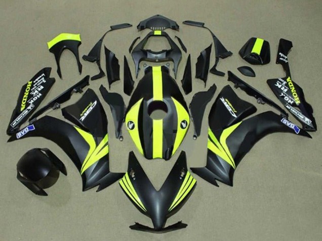 2012-2016 Honda CBR1000RR Motorcycle Fairings - Matte Black Yellow Stripe Australia for Sale