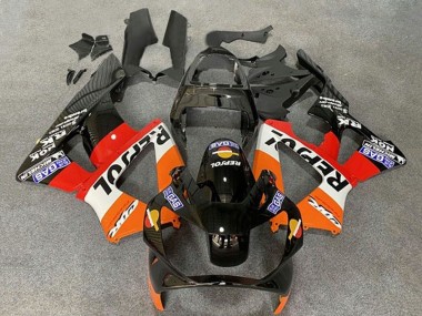 2000-2001 Honda CBR900RR 929 Motorcycle Fairings - Orange White Red Glossy Black Repsol Australia for Sale