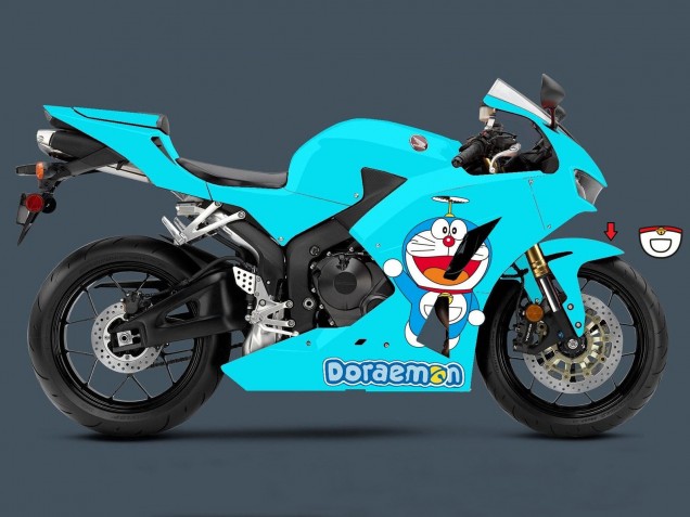 2013-2023 Honda CBR600RR Motorcycle Fairings - Light Blue Doraemon Australia for Sale