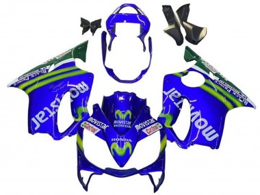 2001-2003 Honda CBR600 F4i Motorcycle Fairings - Blue Green White MoviStar Australia for Sale