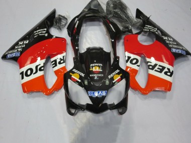 2004-2007 Honda CBR600 F4i Motorcycle Fairings - Orange White Red Glossy Black Repsol Australia for Sale