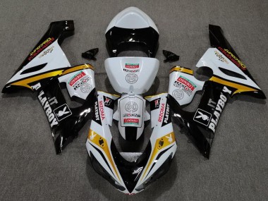 2005-2006 Kawasaki ZX6R Motorcycle Fairings - White Black Gold Red Rizoma Playboy Australia for Sale