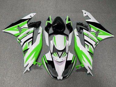 2009-2012 Kawasaki ZX6R Motorcycle Fairing - White Green Black Australia for Sale