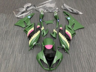 2009-2012 Kawasaki ZX6R Motorcycle Fairings - Yellow Pink Matte Green Shark Australia for Sale