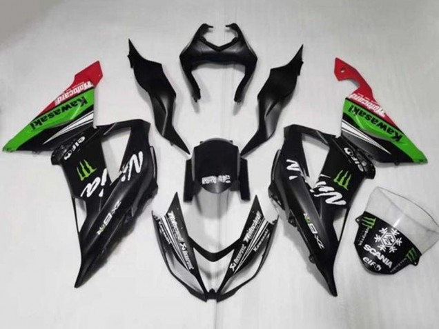 2013-2018 Kawasaki ZX6R Motorcycle Fairings - Matte Black Green Red White Monster Snow Australia for Sale