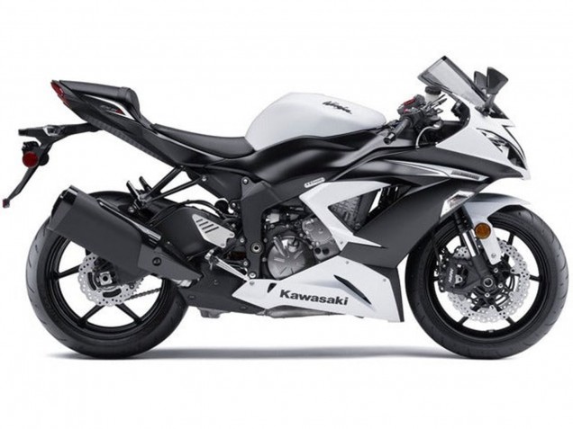 2013-2018 Kawasaki ZX6R Motorcycle Fairings Kit - White Matte Black Australia for Sale