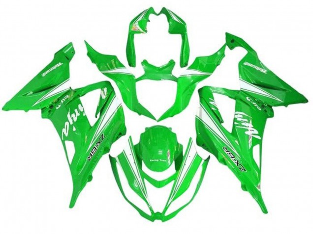 2013-2018 Kawasaki ZX6R Motorcycle Fairings - Green White Australia for Sale