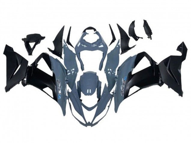 2013-2018 Kawasaki ZX6R Motorcycle Fairings - Grey Matte Black Australia for Sale