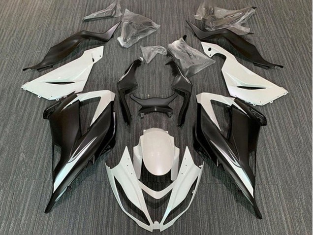 2013-2018 Kawasaki ZX6R Motorcycle Fairing Kits - White Matte Black Australia for Sale