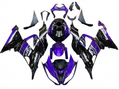 2013-2018 Kawasaki ZX6R Motorcycle Fairing - Blue Glossy Black Australia for Sale