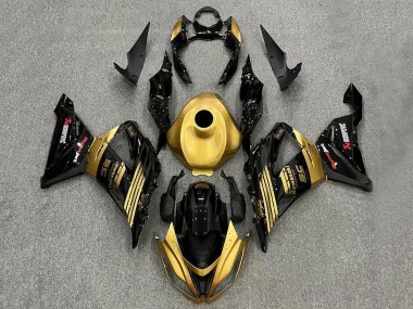 2013-2018 Kawasaki ZX6R Motorcycle Fairings - Gold Glossy Black Australia for Sale