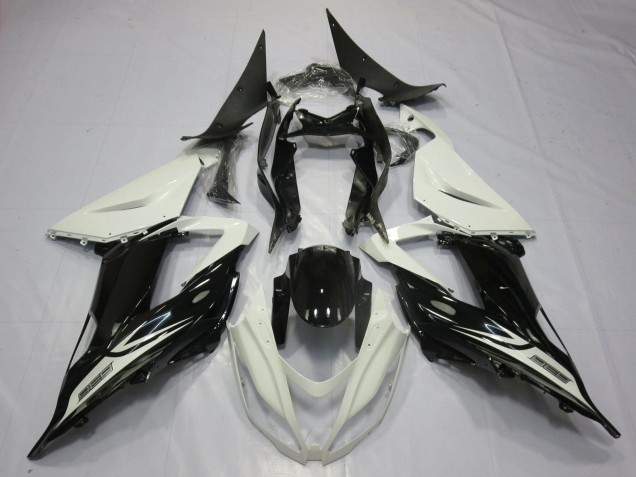2013-2018 Kawasaki ZX6R Motorcycle Fairings - Pearl White Glossy Black Australia for Sale