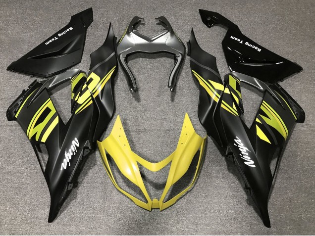 2013-2018 Kawasaki ZX6R Motorcycle Fairings - Matte Black Yellow Australia for Sale